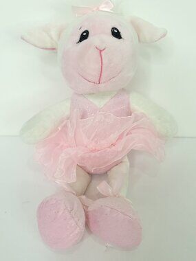 The Petting Zoo 12'' Lamb Ballerina Tutu Ballet Dress Pink Plush Stuffed